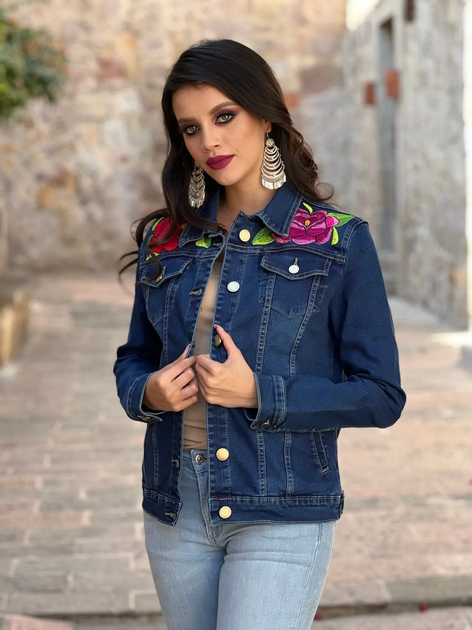 Zinacatan Floral Denim Jacket