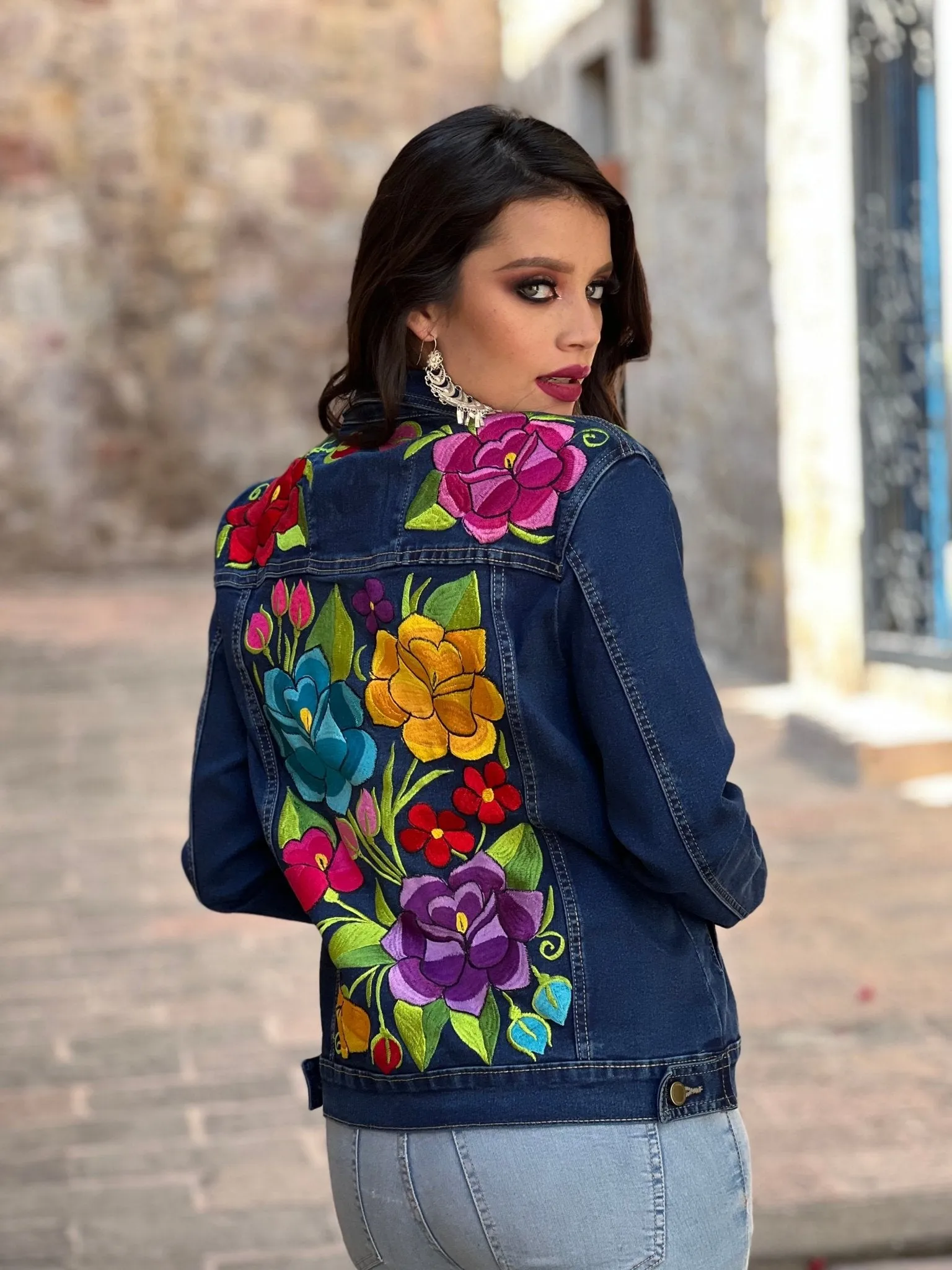 Zinacatan Floral Denim Jacket