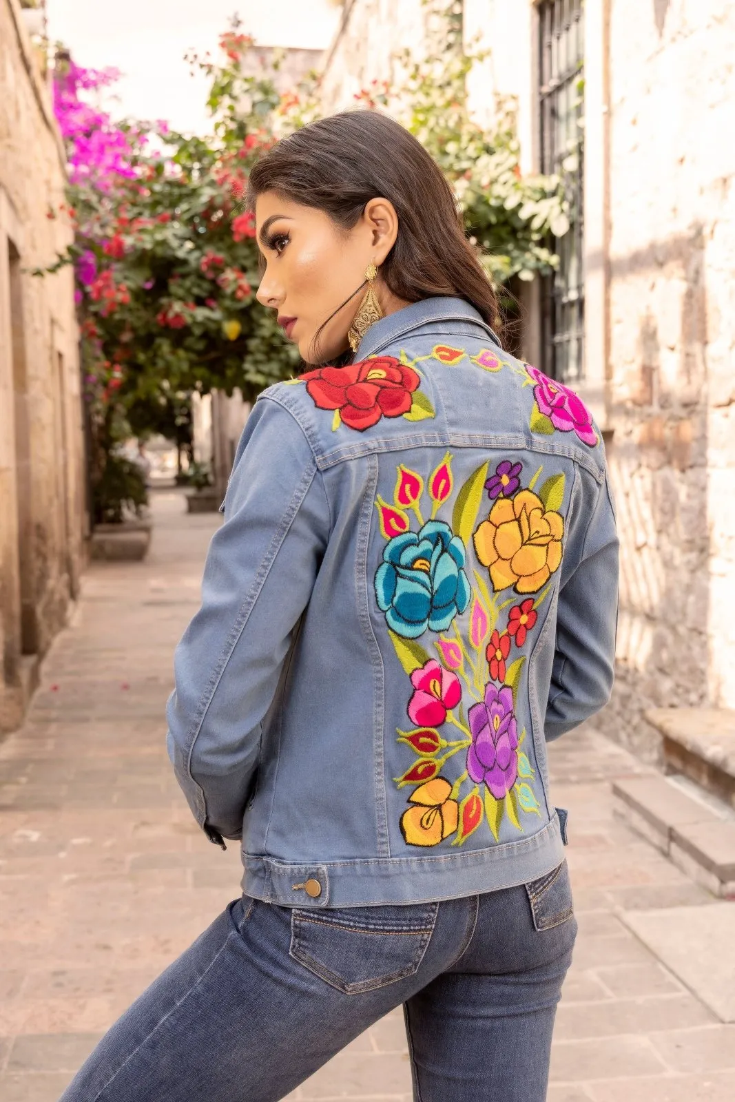 Zinacatan Floral Denim Jacket